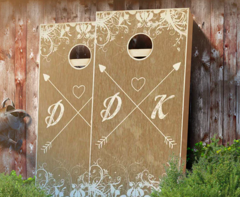 Stained Wedding Cornhole Sets